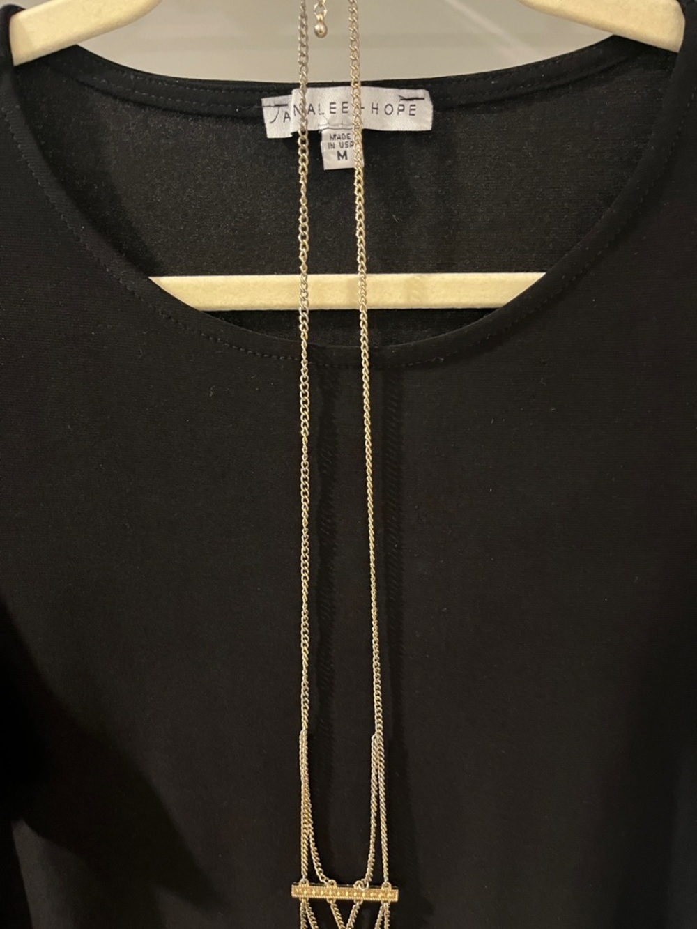 Long Gold Multi-Chain Fringe Necklace - Picture 6 of 7